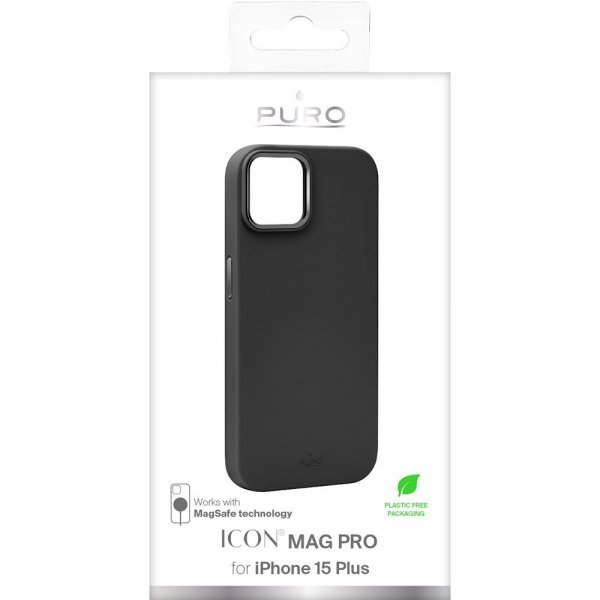 Puro iPhone 15 Plus Suojakuori ICON Mag Pro Musta