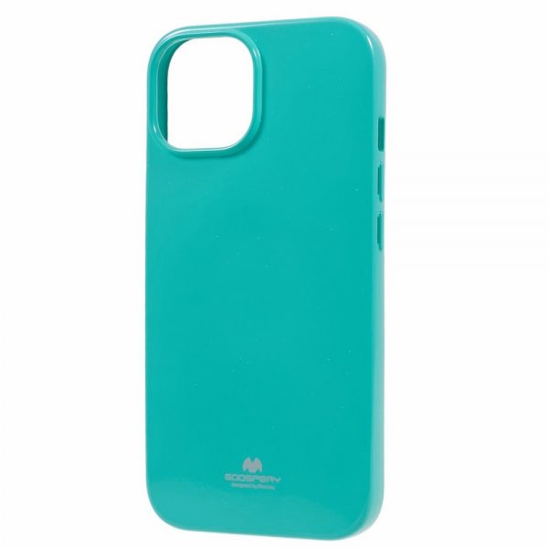 Mercury iPhone 15 Plus Suojakuori Jelly Glitter Syaani