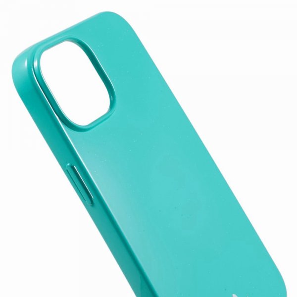 Mercury iPhone 15 Plus Suojakuori Jelly Glitter Syaani
