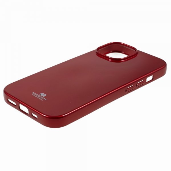 Mercury iPhone 15 Plus Suojakuori Jelly Glitter Punainen