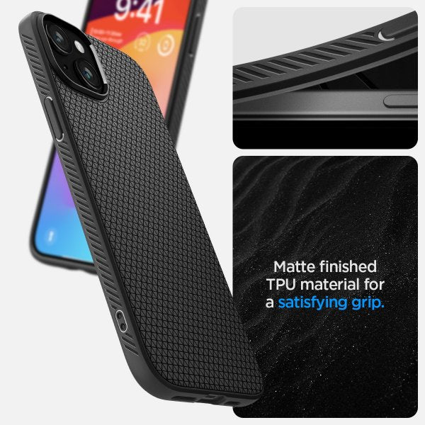 Spigen iPhone 15 Plus Suojakuori Liquid Air Matte Black