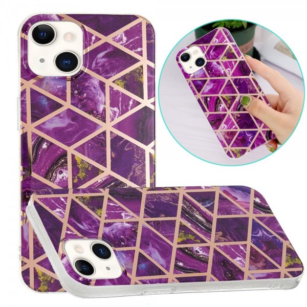iPhone 15 Plus Kuoret Marmorikuvio Violetti