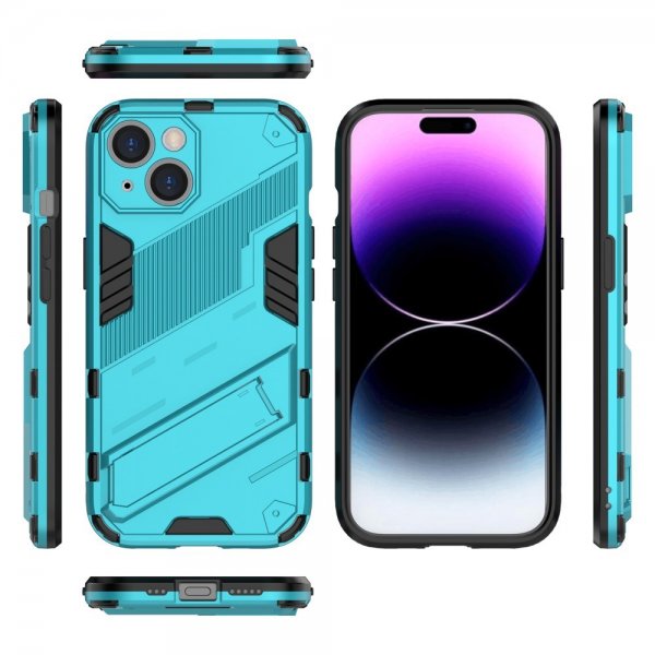 iPhone 15 Plus Kuoret Jalustalla Vaaleansininen