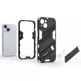 iPhone 15 Plus Suojakuori Jalustalla Tummanharmaa