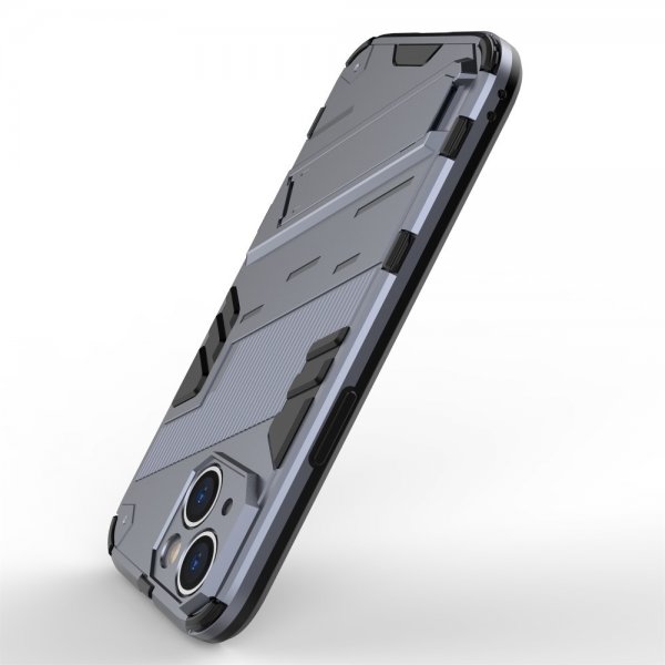 iPhone 15 Plus Suojakuori Jalustalla Tummanharmaa