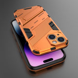 iPhone 15 Plus Oranssi kuori jalustalla