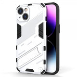 iPhone 15 Plus Suojakuori Jalustalla Valkoinen