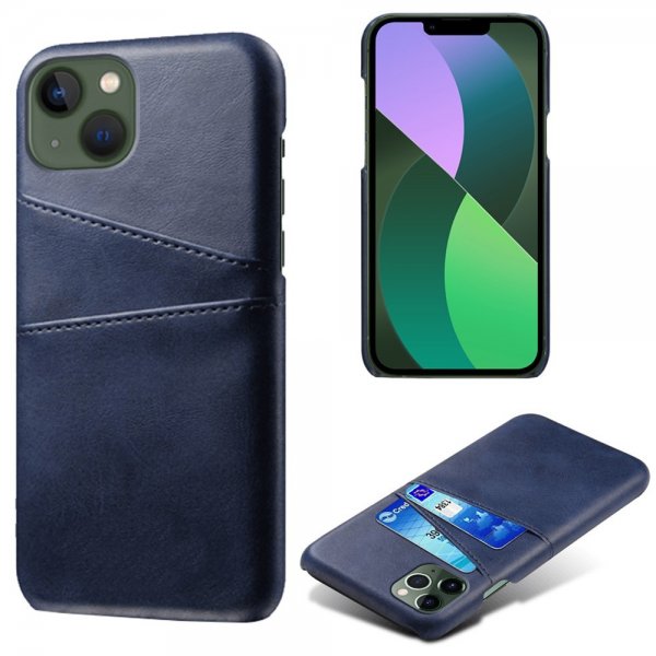 iPhone 15 Plus suojakuori, jossa kaksi korttipaikkaa, sininen