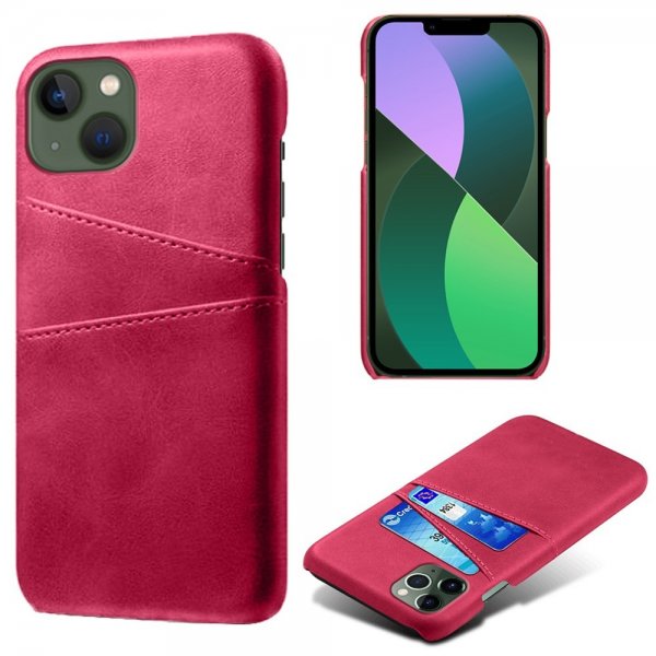 iPhone 15 Plus Suojakuori kahdella korttipaikalla Magenta