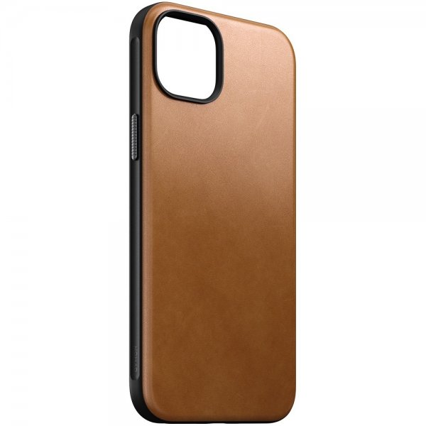 Nomad iPhone 15 Plus -kuori, Modern Leather Case, English Tan