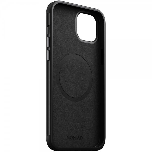 Nomad iPhone 15 Plus -suojakuori, Modern Leather Case, musta