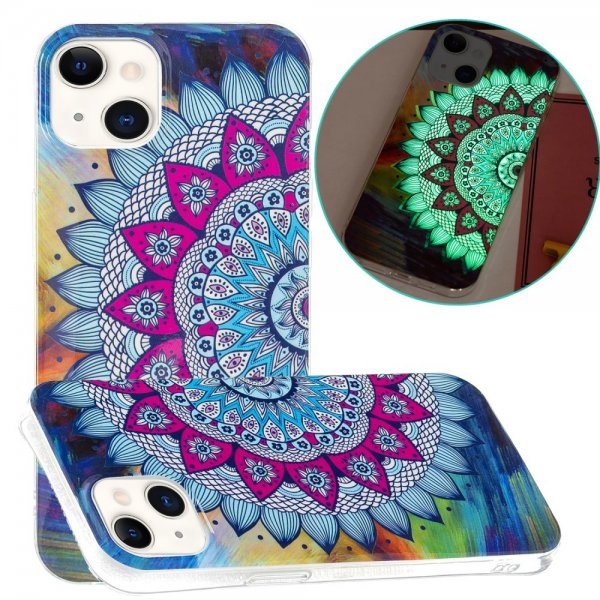iPhone 15 Plus Suojakuori Aihe Sininen Mandala