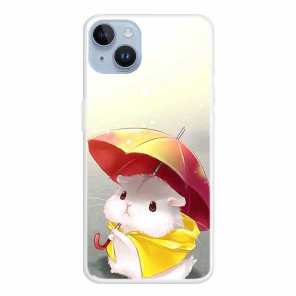 iPhone 15 Plus Suojakuori Kuviolla Hamsteri ja Sateenvarjo