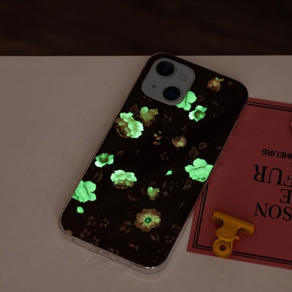 iPhone 15 Plus Suojakuori Ruusukuvio Musta