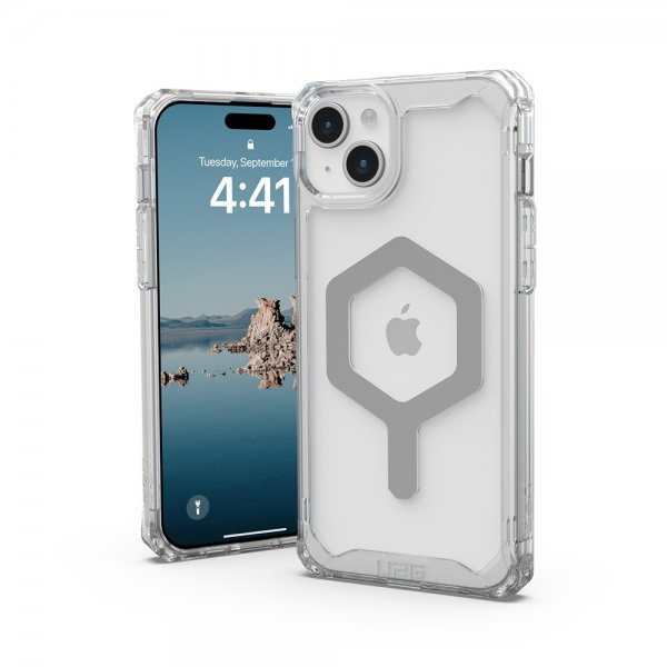 Urban Armor Gear (UAG) iPhone 15 Plus Suojakuori Plyo MagSafe Ice Silver