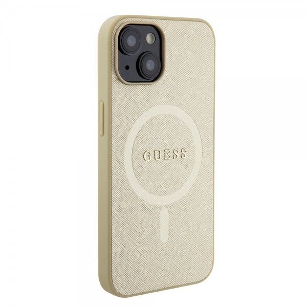 Guess iPhone 15 Plus Suojakuori Saffiano MagSafe Beige