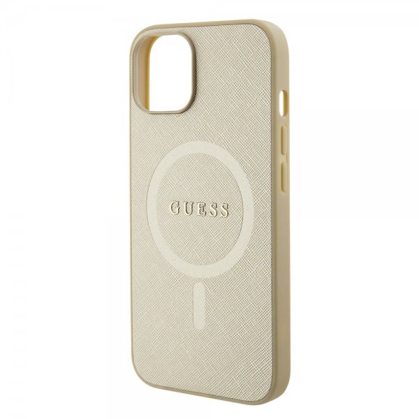Guess iPhone 15 Plus Suojakuori Saffiano MagSafe Beige