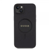 Guess iPhone 15 Plus Suojakuori Saffiano MagSafe Musta