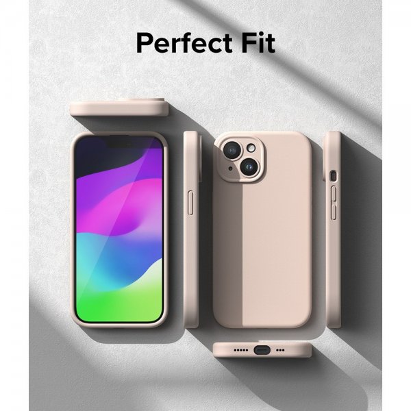 Ringke iPhone 15 Plus Suojakuori Silicone Magnetic Pink Sand
