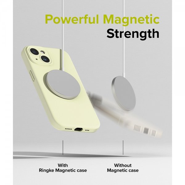 Ringke iPhone 15 Plus Suojakuori Silicone Magnetic Sunny Lime
