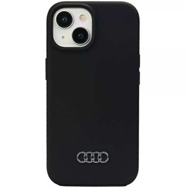 Audi iPhone 15 Plus -silikonikuori, musta