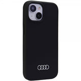Audi iPhone 15 Plus -silikonikuori, musta