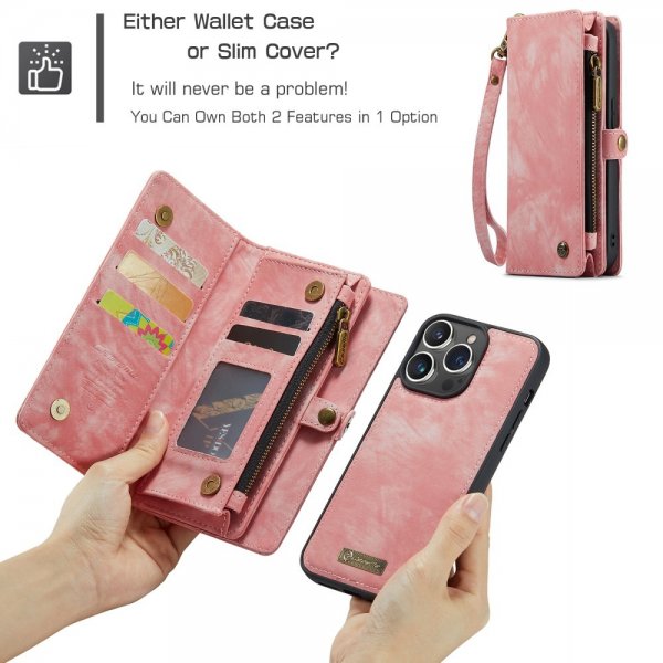 CaseMe iPhone 15 Pro Kotelo 008 Series Irrotettava Kuori Ruusunpunainen
