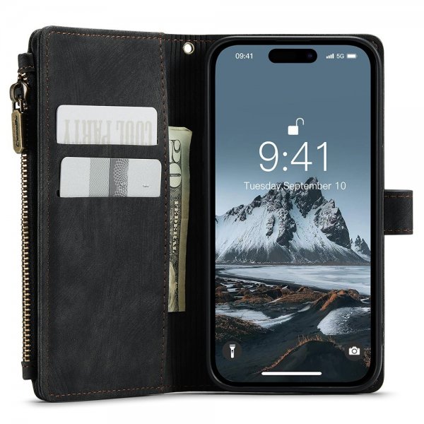 CaseMe iPhone 15 Pro -suojakuori, C30-sarja, musta