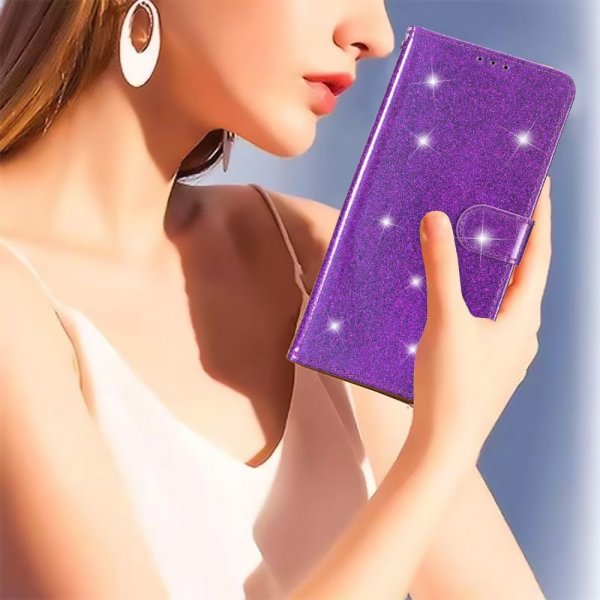 iPhone 15 Pro Kotelo Glitter Liila
