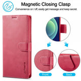 Lc.Imeeke iPhone 15 Pro -suojakuori korttipaikalla ja jalustatoiminnolla magenta
