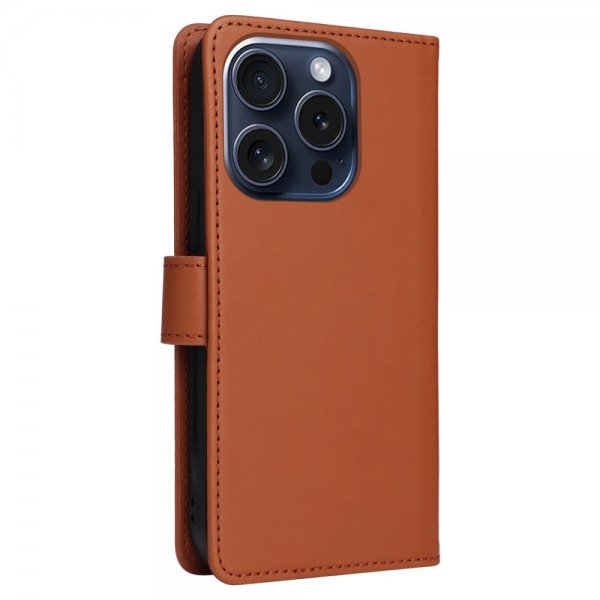 Betopnice iPhone 15 Pro -kotelo irrotettavalla kuorella 005 Ruskea