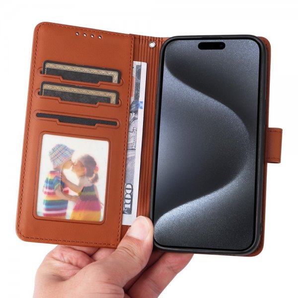 Betopnice iPhone 15 Pro -kotelo irrotettavalla kuorella 005 Ruskea