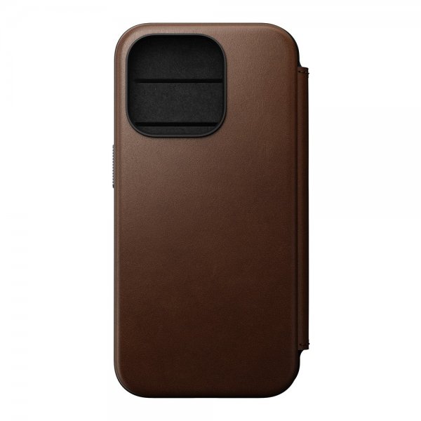 Nomad iPhone 15 Pro -kotelo Modern Leather Folio, ruskea