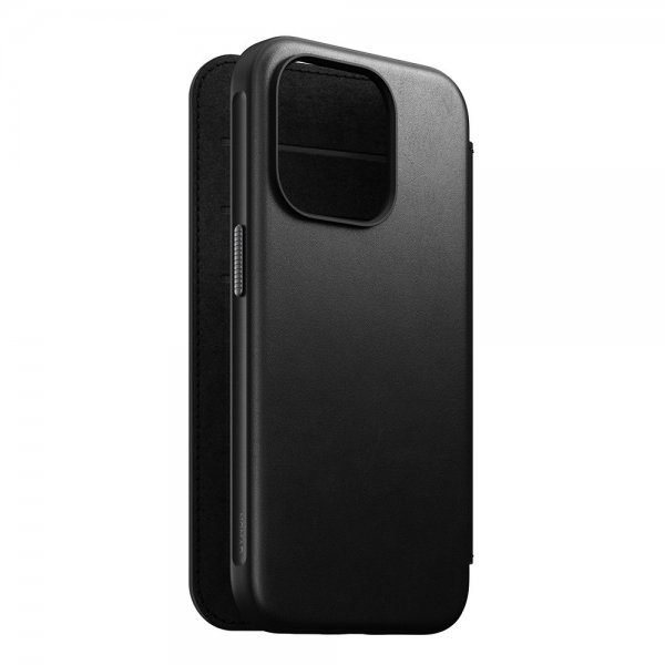 Nomad iPhone 15 Pro -kotelo Modern Leather Folio, musta