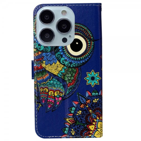 iPhone 15 Pro Kotelo Pöllö Mandala -aiheella