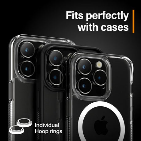 PanzerGlass iPhone 15 Pro/iPhone 15 Pro Max Kameran suojarengas Hoops Musta