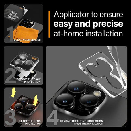 PanzerGlass iPhone 15 Pro/iPhone 15 Pro Max Kameran suojarengas Hoops Musta