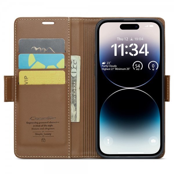 CaseMe iPhone 15 Pro Max Kuori 023-sarja Ruskea