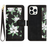 iPhone 15 Pro Max Kuori Kukkakuvio Musta