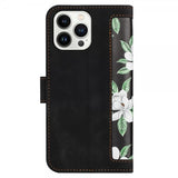 iPhone 15 Pro Max Kuori Kukkakuvio Musta