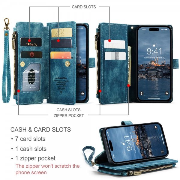 CaseMe iPhone 15 Pro Max -kotelo C30 Series Petrol