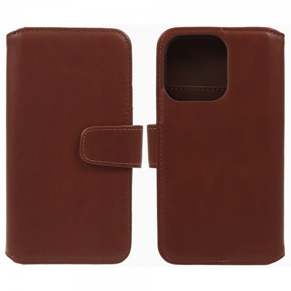 Nordic Covers iPhone 15 Pro Max -kotelo, Essential Leather, Maple Brown