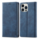 Lc.Imeeke iPhone 15 Pro Max -kotelo korttipaikalla, läppämalli, sininen
