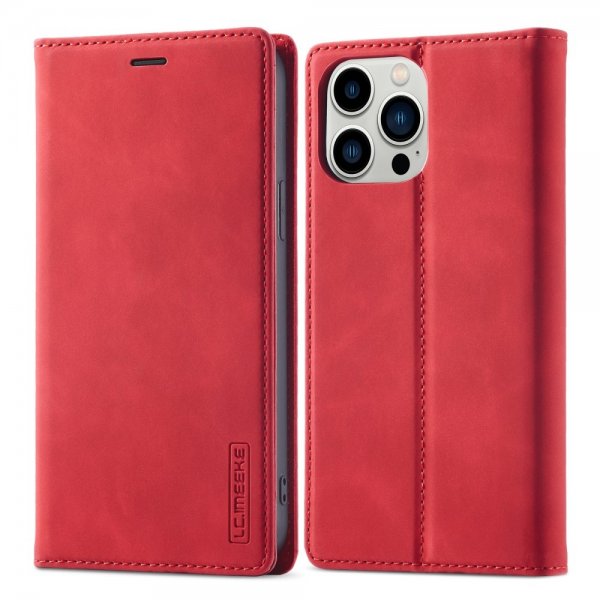 Lc.Imeeke iPhone 15 Pro Max -kotelo korttipaikalla, punainen