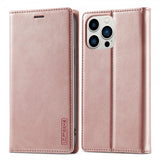 Lc.Imeeke iPhone 15 Pro Max -kotelo korttipaikalla, kääntökansi, ruusukulta
