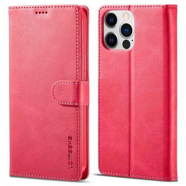 Lc.Imeeke iPhone 15 Pro Max Suojakuori korttipaikalla, jalustatoiminnolla ja magentanvärisenä