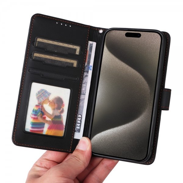 Betopnice iPhone 15 Pro Max -kotelo irrotettavalla kuorella 005 Musta