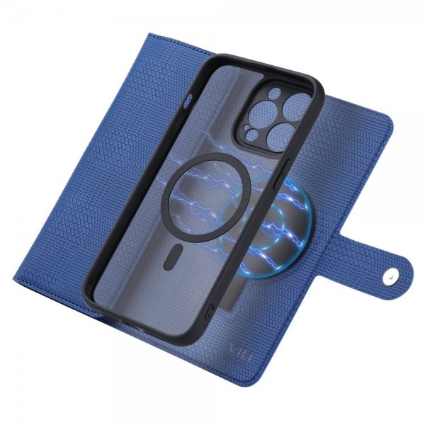 VILI iPhone 15 Pro Max -kotelo irrotettavalla kuorella GHB Series MagSafe Sininen