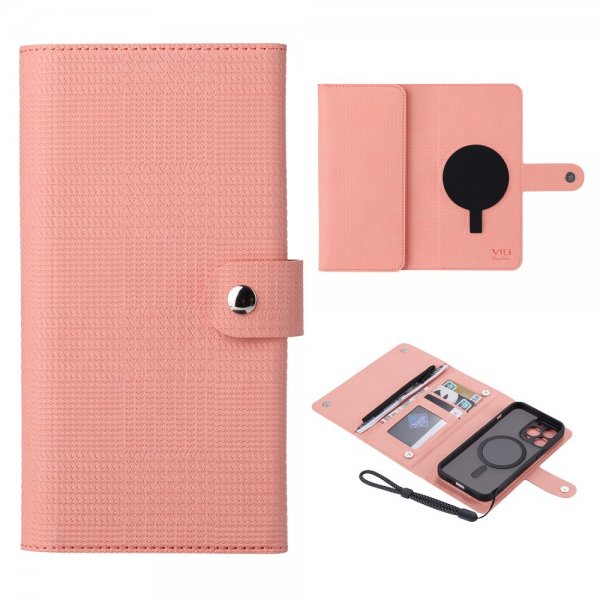 VILI iPhone 15 Pro Max -kotelo irrotettavalla kuorella, GHB Series MagSafe, pinkki