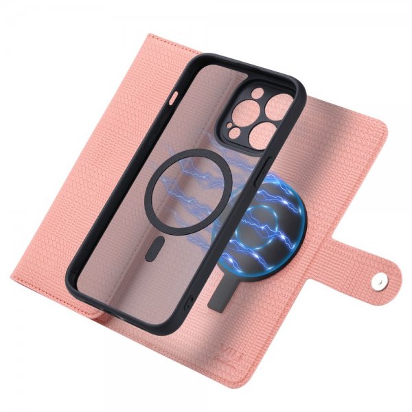 VILI iPhone 15 Pro Max -kotelo irrotettavalla kuorella, GHB Series MagSafe, pinkki